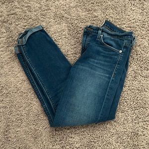 Nordstrom denim Hudson jeans Natalie mid rise straight ankle cuff jeans